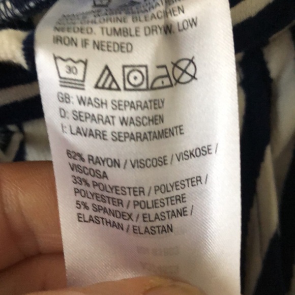 KWOT Any Body casual flare leg white with blue stripe summer/ spring pant . - Picture 3 of 5